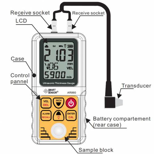 เครื่องวัดความหนาอัลตร้าโซนิค SmartSensor รุ่น AR860
