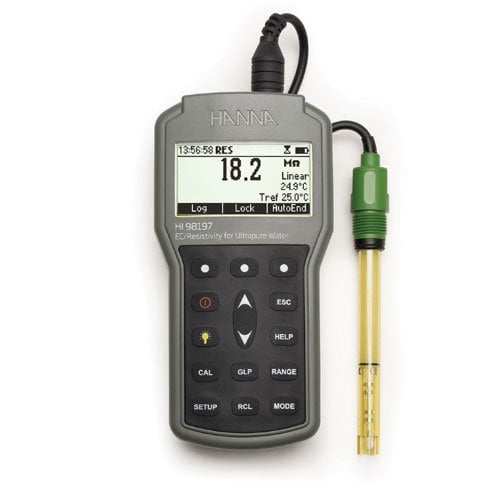 Ultra Pure Water EC Resistivity Waterproof Portable Meter รุ่น HI98197