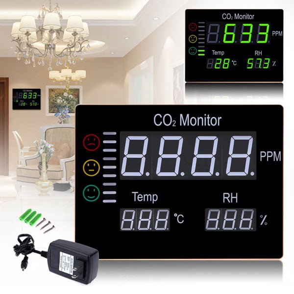 เครื่องวัดก๊าซคาร์บอนไดออกไซด์ CO2 อุณหภูมิและความชื้นแบบติดผนังรุ่น HT-2008