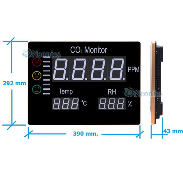 เครื่องวัดก๊าซคาร์บอนไดออกไซด์ CO2 อุณหภูมิและความชื้นแบบติดผนังรุ่น HT-2008