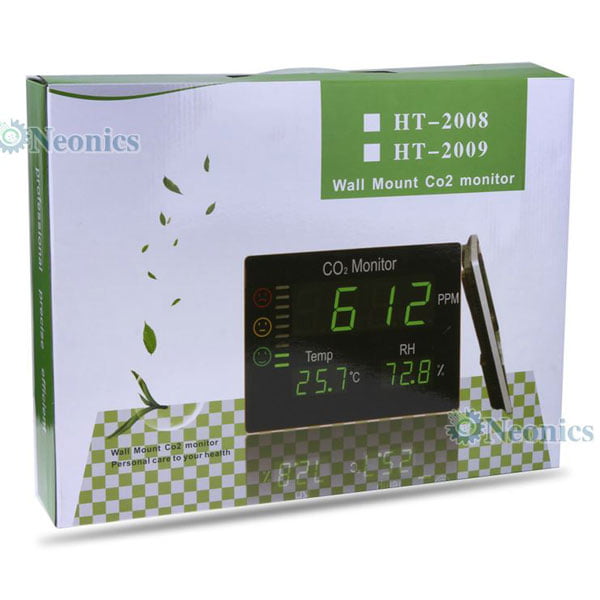 เครื่องวัดก๊าซคาร์บอนไดออกไซด์ CO2 อุณหภูมิและความชื้นแบบติดผนังรุ่น HT-2008