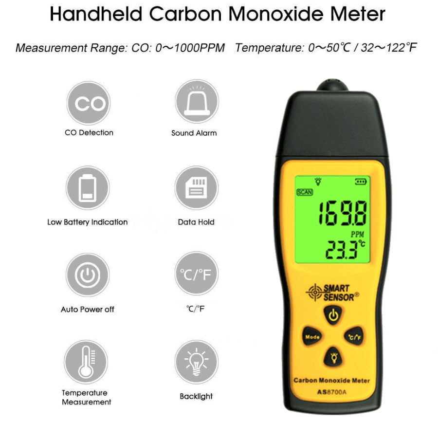 เครื่องตรวจวัดคาร์บอนมอนอกไซด์ Carbon Monoxide Meter รุ่น AS8700A